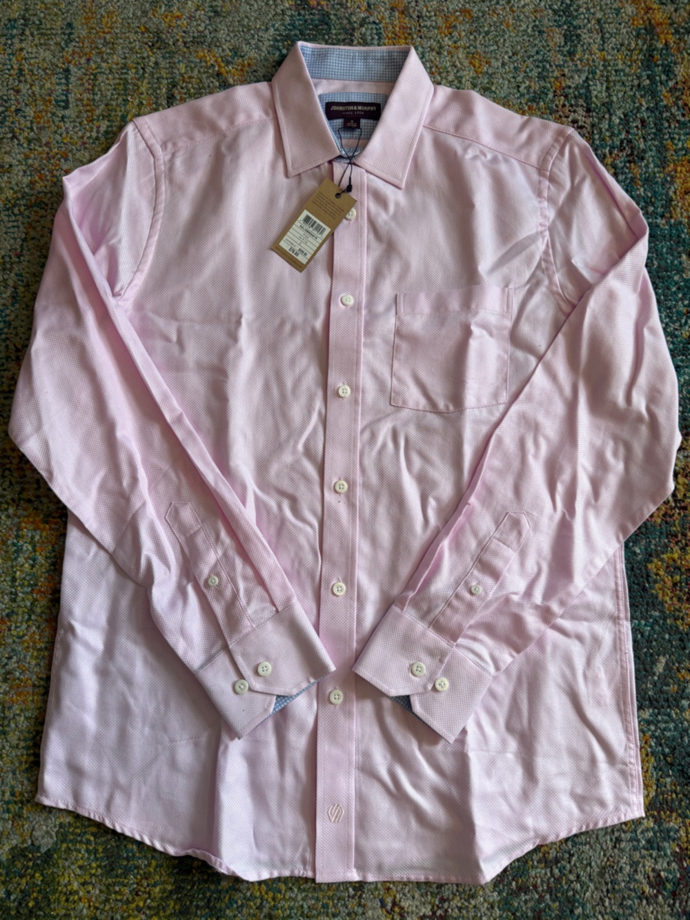 Johnston & Murphy Birdseye Dress Button Down Shirt